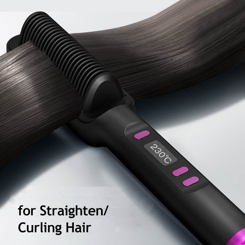 Klaiyi  Upgrade Anti-Scald Hair Straightener Brush, LCD Temp Display & 4 Temp Settings