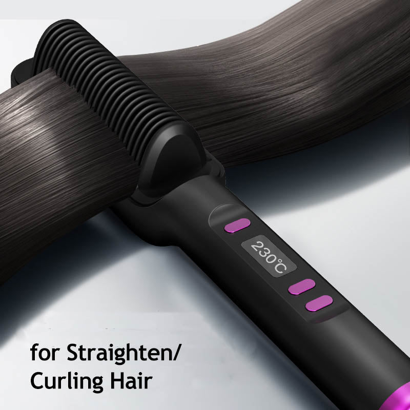 Klaiyi Upgrade Anti-Scald Hair Straightener Brush, LCD Temp Display & 4 Temp Settings Flash Sale