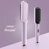 Klaiyi Free Gift Order Over $299 | Upgrade Anti-Scald Hair Straightener Brush, LCD Temp Display & 4 Temp Settings