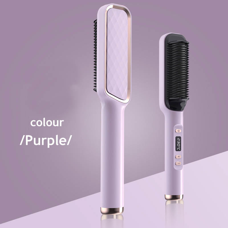 Klaiyi  Upgrade Anti-Scald Hair Straightener Brush, LCD Temp Display & 4 Temp Settings