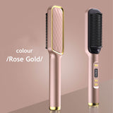 Klaiyi Free Gift Order Over $299 | Upgrade Anti-Scald Hair Straightener Brush, LCD Temp Display & 4 Temp Settings