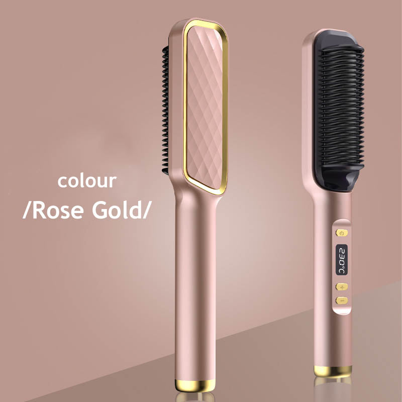 Klaiyi  Upgrade Anti-Scald Hair Straightener Brush, LCD Temp Display & 4 Temp Settings
