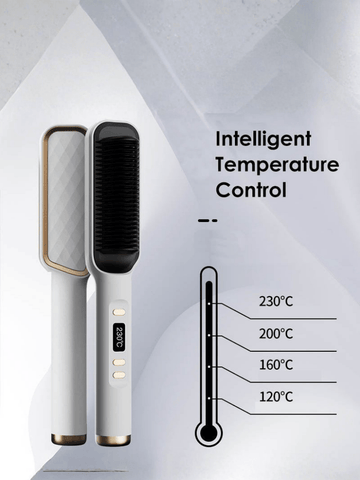 1500 Points | Upgrade Anti-Scald Hair Straightener Brush, LCD Temp Display & 4 Temp Settings