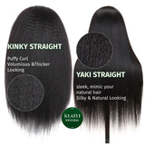 Extra 60% OFF |Klaiyi Most Natural Yaki Straight/Kinky Straight 7x5 Bye Bye Knots Wig