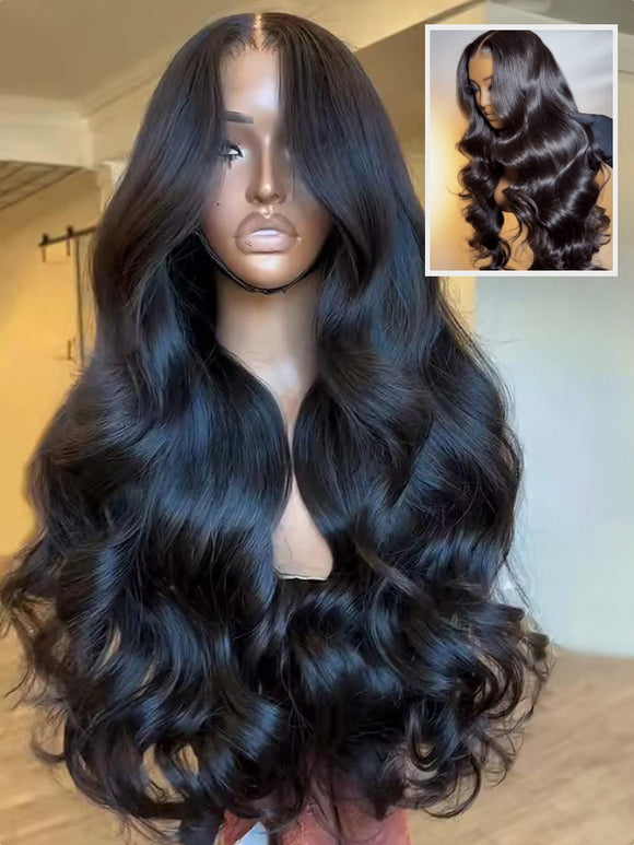 Klaiyi Hair 360 Body Wave Transparent Lace Frontal Wig Full Lace Wigs 180% Density Human Hair Wigs Flash Sale