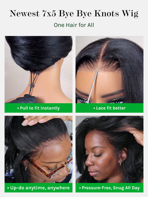 Klaiyi 7×5 and 13x4 Pre-Everything™ Lace Frontal Wig Water Wave & Curly  Mixed Human Hair Glueless Wig