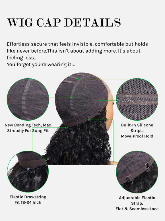 Klaiyi 7x5 Tight Curls 3C–4A Texture Coily Ringlets Natural Volume Bye Bye Knots Human Hair Wig with Invisi Drawstring