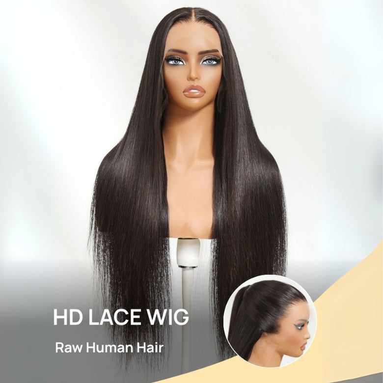 Klaiyi Luxury Quality 13x4 HD Lace Frontal Wig 200%/250% Density Available in Silk Straight / Body Wave / Water Wave Styles 15A Raw Human Hair