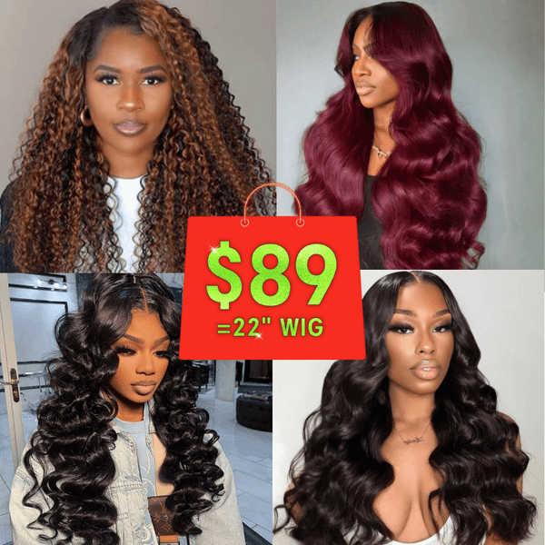 $89=22" Wig | Klaiyi Black Friday Bonus Sale 100% Human Hair Wigs Limted Stock Flash Sale