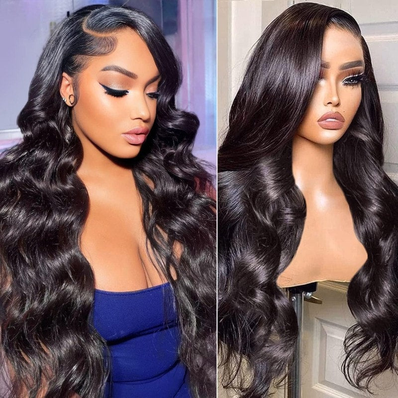 Klaiyi Pre-Cut Lace Wig Put On and Go Wig Body Wave Human Hair Wig Beginner Wig