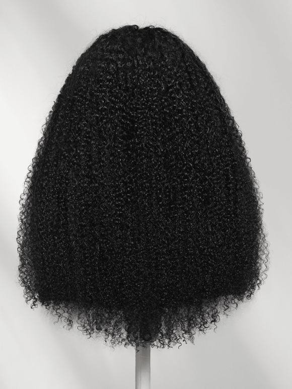 Klaiyi Kinky Curly V Part Wig Virgin Human Hair Real Scalp Great Protective Beginner Friendly Wig Flash Sale