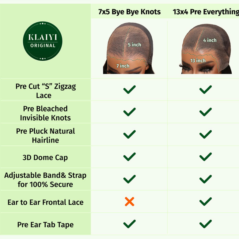 Klaiyi Put On and Go Glueless Bob Wig 13x4 Pre Everything/ 7×5 Bye Bye Knots Pre-Cut Lace Wig Beginner Friendly Flash Sale