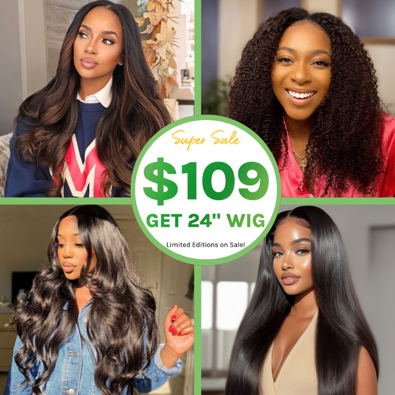 $109 Get 24" Glueless Wig  | Klaiyi Super Saving Day Special Offer Mega Sale Glueless Wig Valued $330 Flash Sale