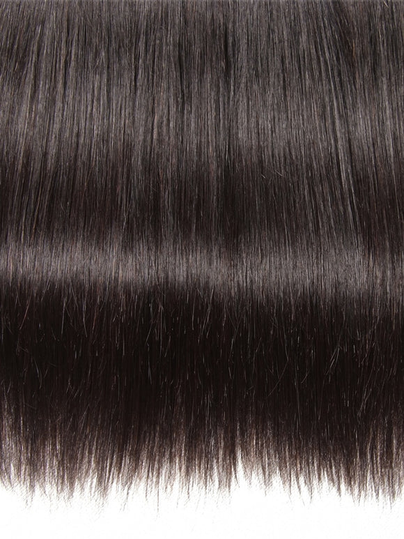 Klaiyi Bone Straight Virgin Hair 3 Bundles with 4x4 Transparent Lace Closure Pre Plucked