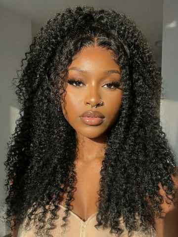 Klaiyi 7x5 Bye Bye Knots Lace Natural Blown-Out Afro-Coil Kinky Curly Put On And Go Glueless Human Hair Wig