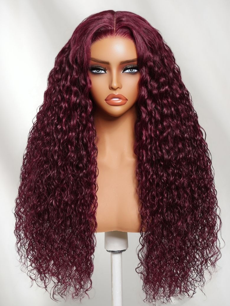 Perruque Klaiyi Ombre Brown Balayage Highlight Body Wave 7x5 Bye Bye Knots, précolorée, sans colle, en cheveux humains et dentelle. 