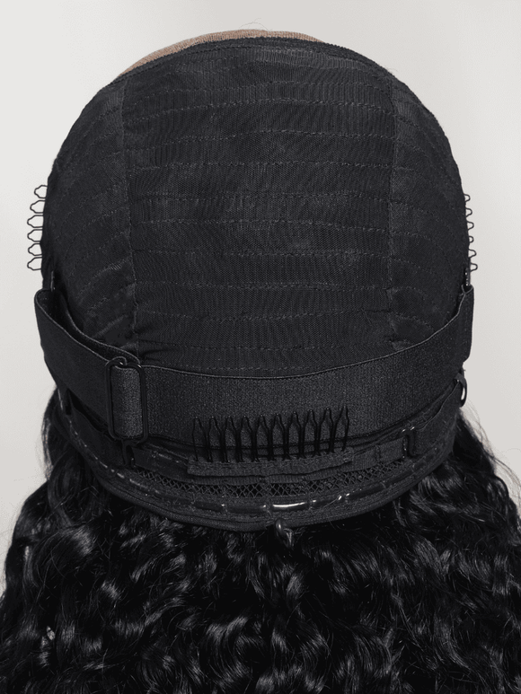 Klaiyi 13x6 Water Wave Lace Frontal Wig with Deeper Natural Parting & Real Ear-to-Ear Invisi Drawstring