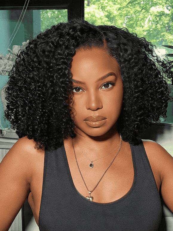 Extra 50% Off Code HALF50 | Klaiyi 4c Kinky Curly Lace Wig Virgin Human Hair For Women Flash Sale