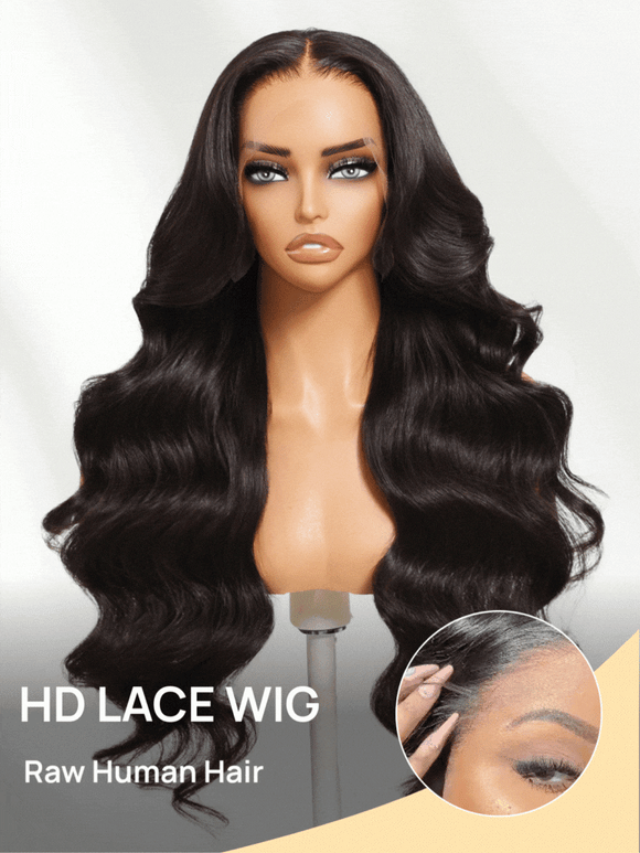 Klaiyi Luxury Quality 13x4 HD Lace Frontal Wig 200%/250% Density Available in Silk Straight / Body Wave / Water Wave Styles 15A Raw Human Hair