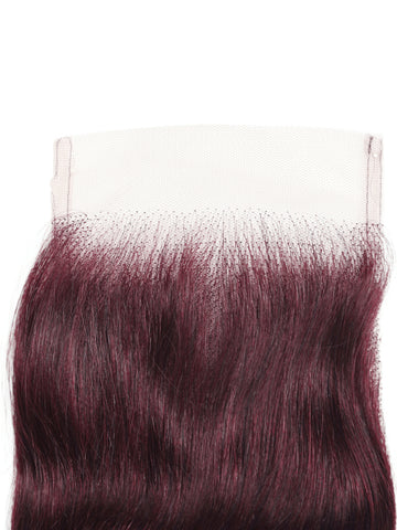 Flash Sale Klaiyi Body Wave Black Cherry Burgundy 3 Bundles With 4x4 Lace Closure 100% Human Hair