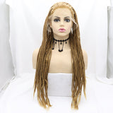 Klaiyi Lace Front Box Braided Wigs Knotless Cornrow Braids for Women 24 Inches Flash Sale