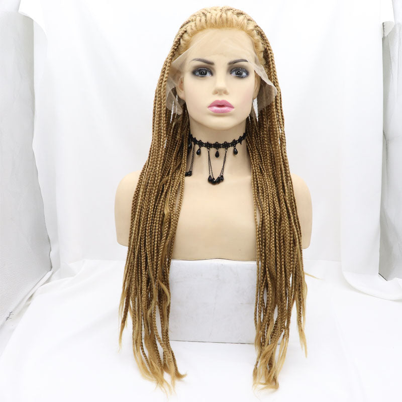 Klaiyi Lace Front Box Braided Wigs Knotless Cornrow Braids for Women 24 Inches Flash Sale