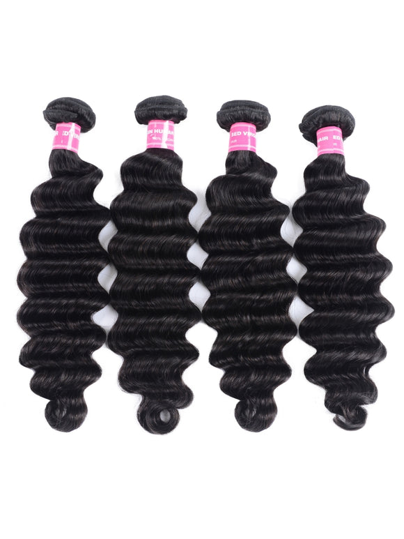 Klaiyi Virgin Human Hair Bundles Loose Deep Wave 3 Bundles Deals Hair Weave Extensions
