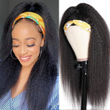 Wear Go Style Flash Sale | Klaiyi Glueless Yaki Straight 3/4 Half Wigs Human Hair No Lace Glueless Headband Wig Beginner Friendly