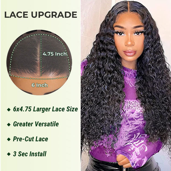 Extra 50% Off Code HALF50 | Klaiyi Put On and Go 6x4.75  Pre-Cut Lace Closure Wig