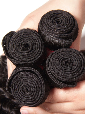 Klaiyi Virgin Human Hair Deep Wave Curly 1 Bundle Deal Hair Weave Extensions