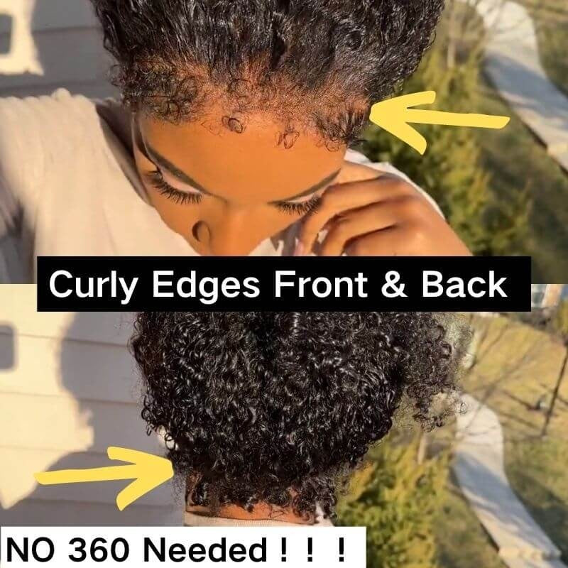 Klaiyi 4c Kinky Edge Kinky Curly Skin Melt 7x5 Bye Bye Knots Wig Virgin Human Hair Natural Hairline