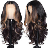 Klaiyi Face Framing Highlights Multi Color Mixed boomshell wave with Full and Flowing Curls Flash Sale