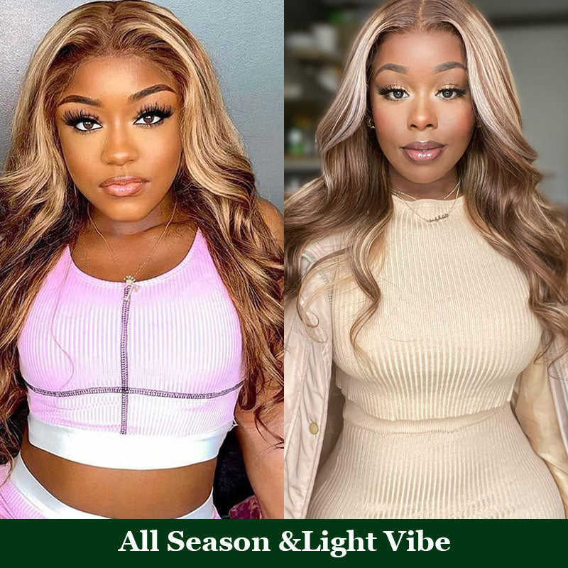 $50 OFF Full $51 | Code: SAVE50  Klaiyi Pre-Cut Glueless Wig Put On and Go Highlight Blonde Body Wave Wig