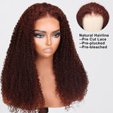 Extra 60% OFF | Klaiyi 6x4.5 Hot Reddish Brown Color Wear Go Lace Wig Body Wave/Kinky Curly/Water Wave