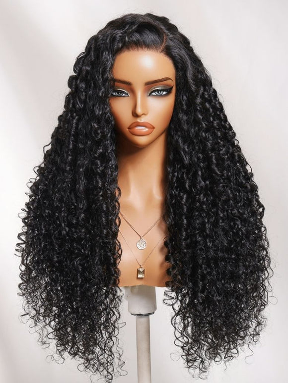 Klaiyi 7x5 Pre-Everything Lace Frontal Wig Defined Coily Texture Soft Fluffy Curly Human Hair Wig