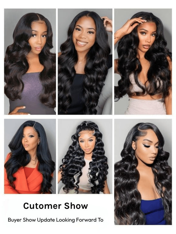 Klaiyi Hair Body Wave Virgin Human Hair 3 Bundles with 4x4 Lace Closure Pre Plucked