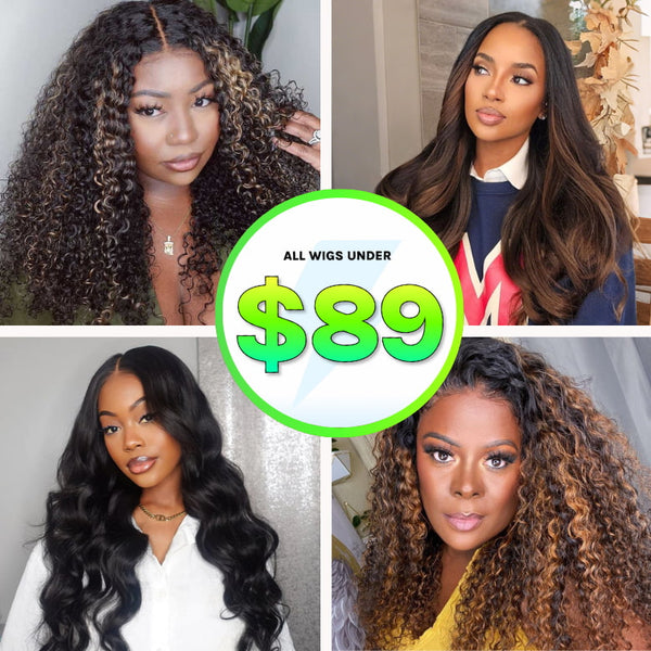 All Wigs Under $89 | Klaiyi Friday Special Offer 14inch-22inch Glueless Lace Wigs Under $89 Flash Sale