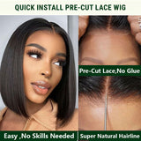 Extra 60% OFF | Klaiyi 6x4.75 Pre-Cut Lace Closure Wig Wear Go Glueless Bob 0 Skill Install