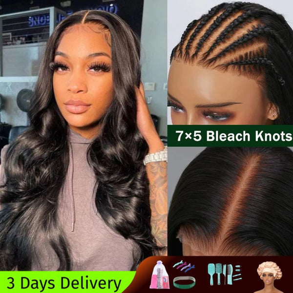 $200 OFF Over $201,Code:SAVE200 | Klaiyi 7x5 Bye Bye Knots Glueless Wig  Body Wave Pre Cut Lace Wigs Flash Sale