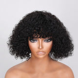 Klaiyi Hair Short Shaggy Curly Easy Install Glueless Wig With Bangs Flash Sale