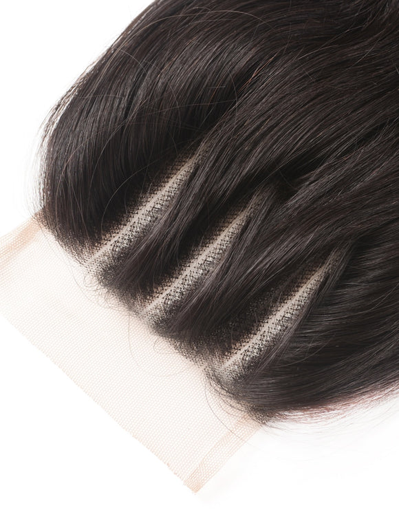 Klaiyi Yaki Straight Hair Bundles with Closure Brazilian Hair 3 Bundles with 4*1 Lace Part Closure Flash Sale