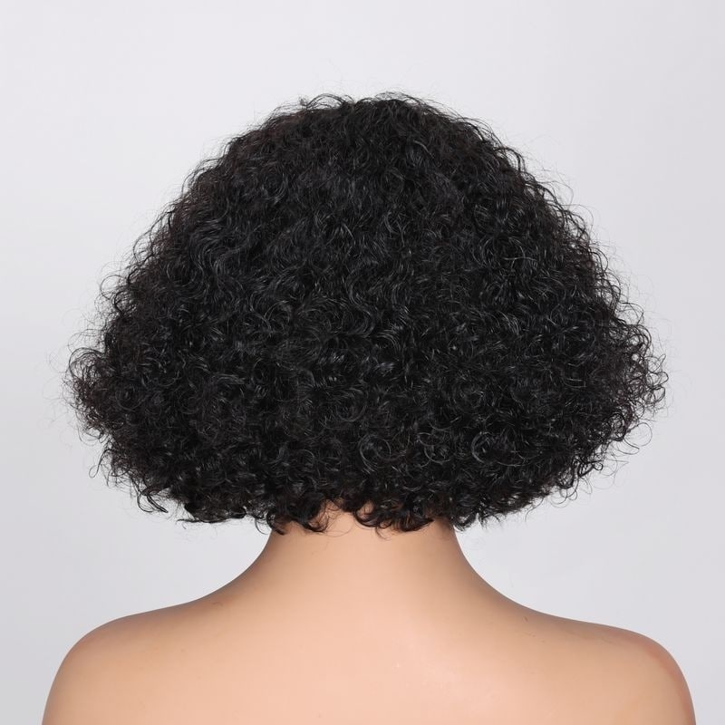 Klaiyi Hair Short Shaggy Curly Easy Install Glueless Wig With Bangs Flash Sale
