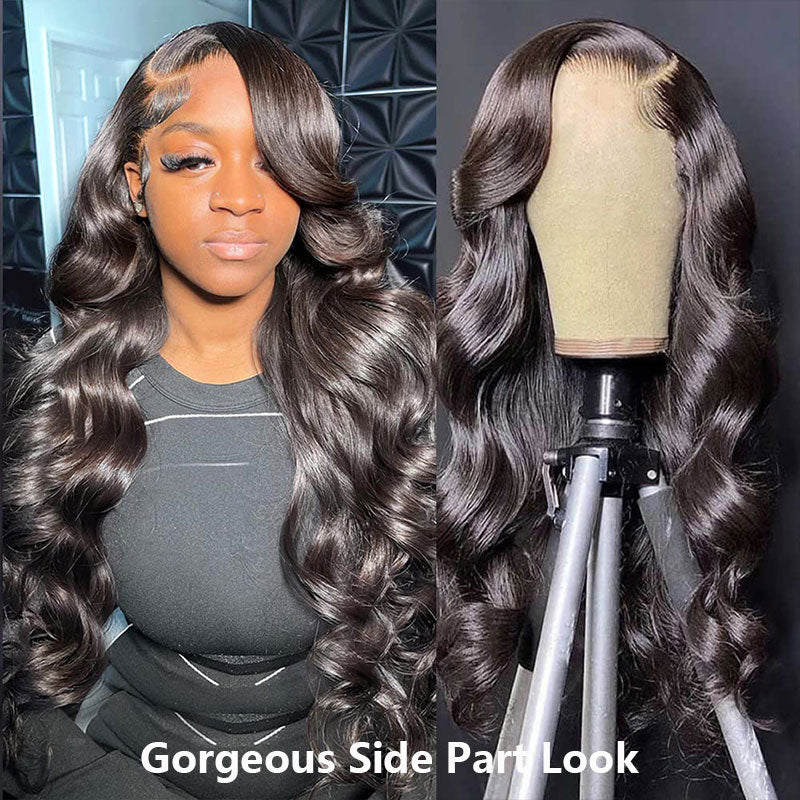 $50 OFF Full $51 | Code: SAVE50 Klaiyi Pre-Cut 5x5 HD Clear Lace Put On and Go Glueless Wig Body Wave Human  Hair