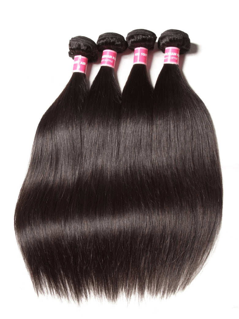 Klaiyi Yaki Straight Hair Bundles with Closure Brazilian Hair 3 Bundles ...