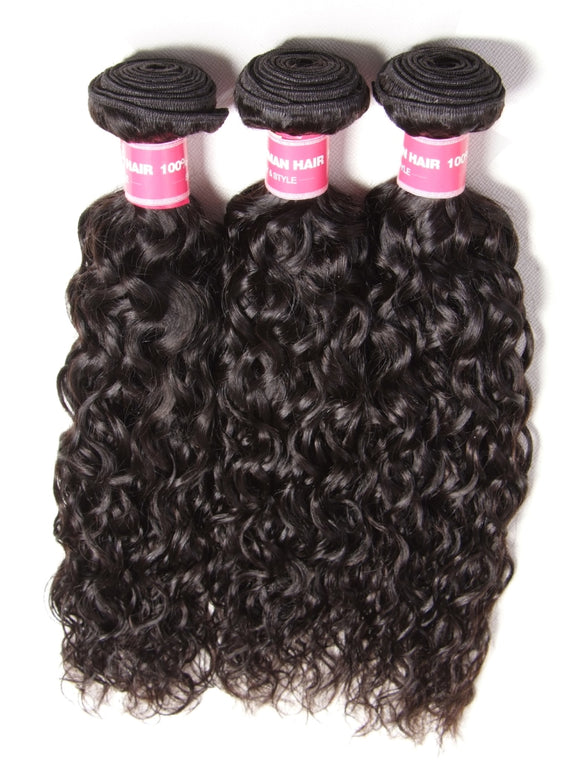 Klaiyi Hair 100% Human Virgin Hair Water Wave Weave 4 Bundles