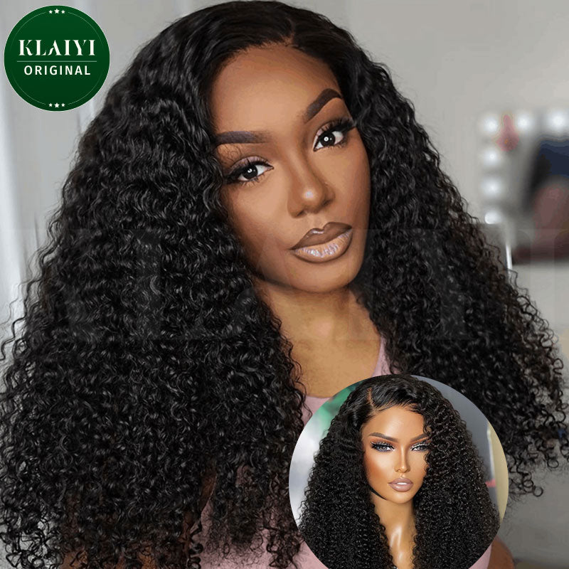 Klaiyi Kinky Curly 13x4 Real Ear To Ear Lace Frontal Pre-Everything Wig Pre-Cut Lace Frontal Super Secure Wig
