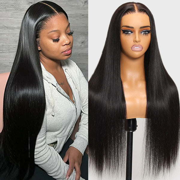 $100 OFF | Code: SAVE100  Klaiyi Straight Hair 13x4 Pre-Everything Glueless Lace Wig Pre-Cut Lace Frontal Super Secure Wig