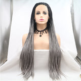 Klaiyi Lace Front Box Braided Wigs Knotless Cornrow Braids for Women 24 Inches Flash Sale