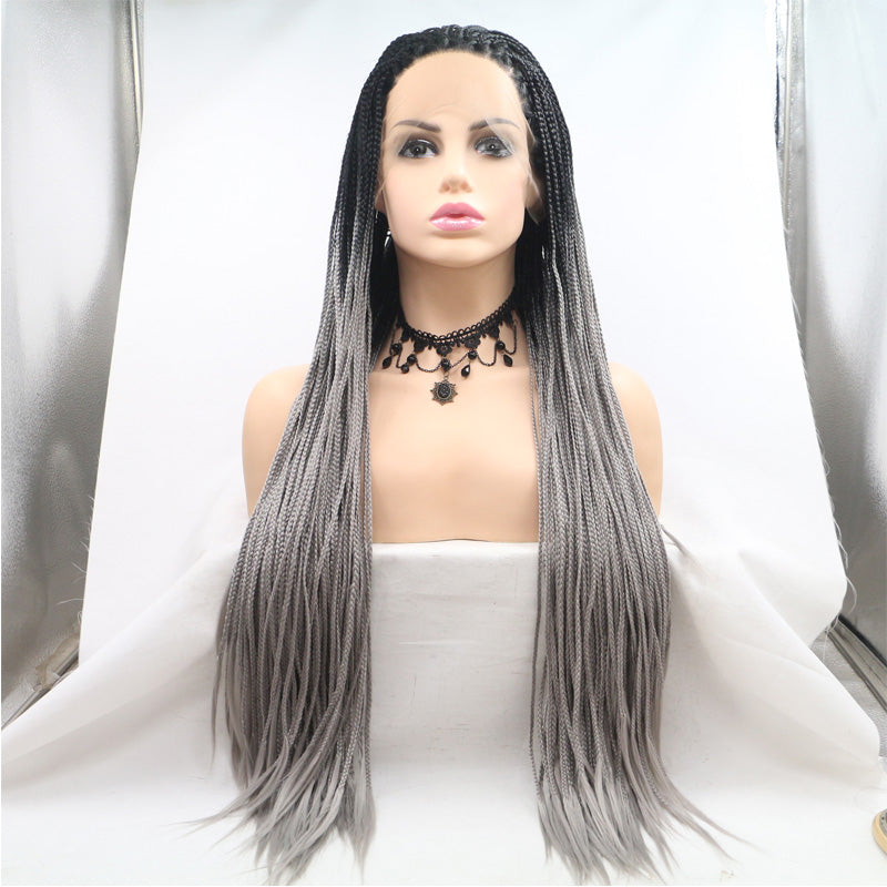 Klaiyi Lace Front Box Braided Wigs Knotless Cornrow Braids for Women 24 Inches Flash Sale