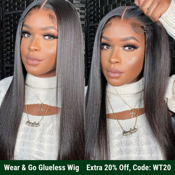 New User Exclusive | Klaiyi Pre-Cut Glueless Wig Straight Human Hair Beginner Wig Put On and Go
